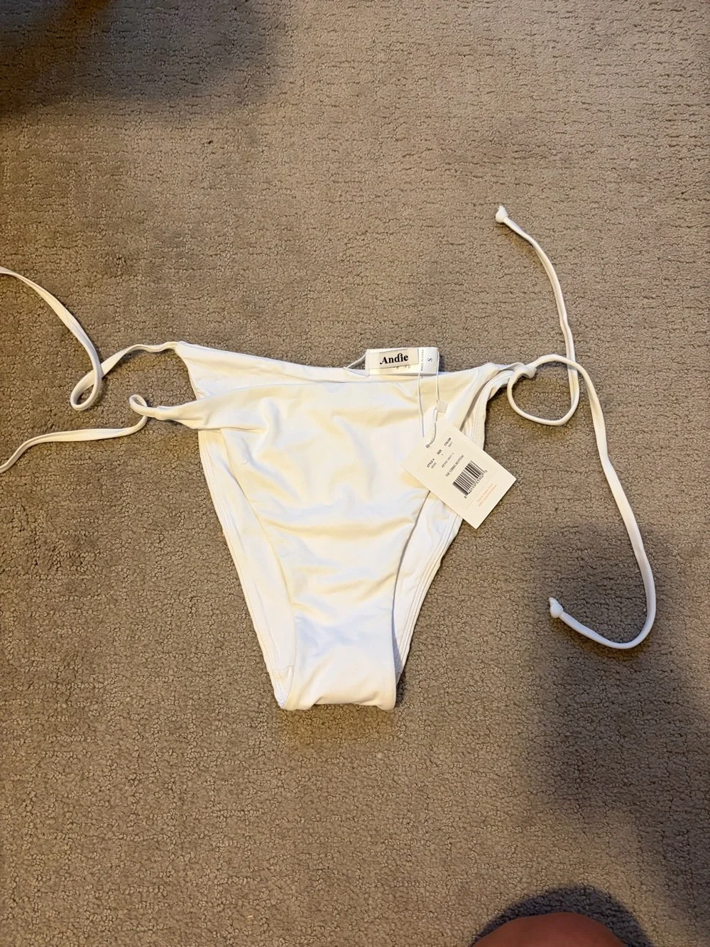 Andie White Tie-Side Bikini Bottoms